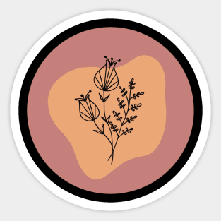 Boho Floral Mauve Sticker